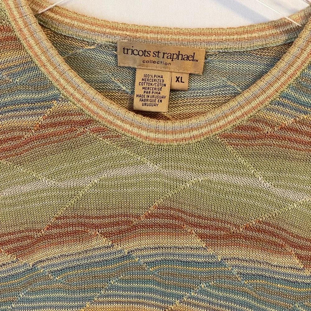 Vintage 3D Pima Mercerized Cotton Landscape Sweater XL‎